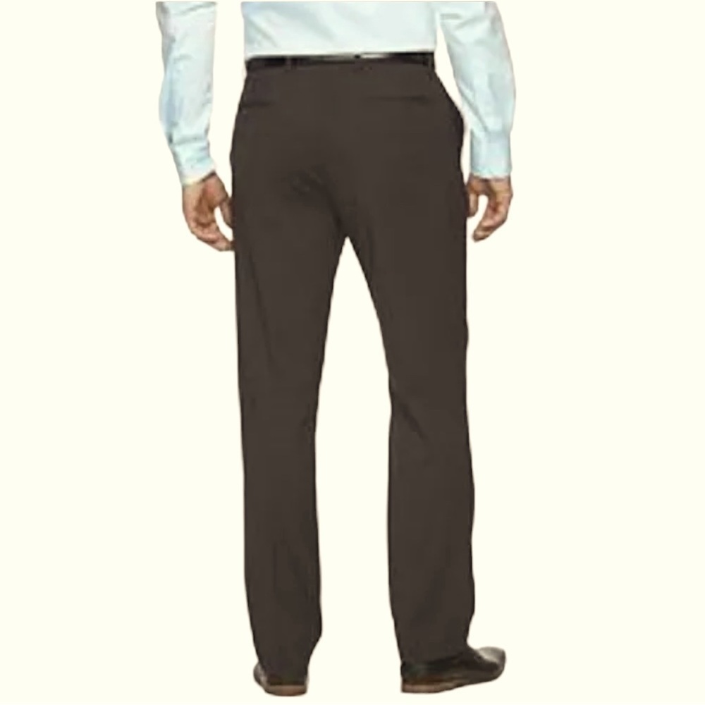 New! Billy London Men's Modern Fit Dress Pants, Gray & Brown Pinstriped - Picture 2 of 9
